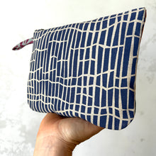 Load image into Gallery viewer, Hand printed zip purse with handle – Large emerald, pink and purple