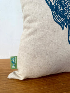 Wombat front + back cushion – turquoise