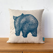 Load image into Gallery viewer, Wombat front + back cushion – turquoise