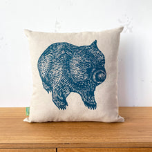 Load image into Gallery viewer, Wombat front + back cushion – turquoise