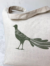 Load image into Gallery viewer, Lyrebird tote bag – Lavender &amp; olive