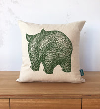 Load image into Gallery viewer, Wombat front + back cushion – eucalyptus