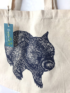 Wombat front+back tote bag – Navy