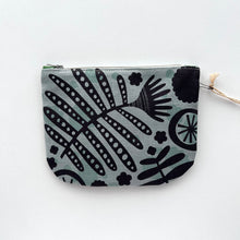 Load image into Gallery viewer, Hand printed purse – Small black, magenta &amp; white