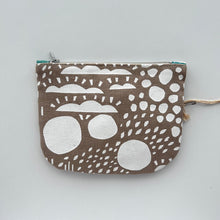 Load image into Gallery viewer, Hand printed purse – Small white, ochre &amp; teal
