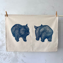Load image into Gallery viewer, Organic cotton tea towel – Wombat front + back