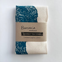 Load image into Gallery viewer, Organic cotton tea towel – Wombat front + back