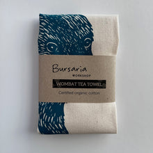 Load image into Gallery viewer, Organic cotton tea towel – Wombat front + back