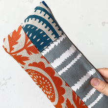 Load image into Gallery viewer, Pencil case – Orange, grey &amp; turquoise