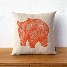 Load image into Gallery viewer, Wombat front + back cushion – orange