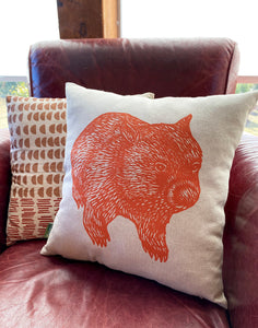 Wombat front + back cushion – orange