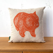 Load image into Gallery viewer, Wombat front + back cushion – orange