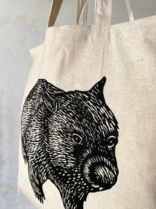 Wombat front+back tote bag – Black