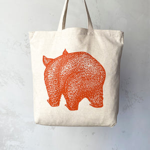 Wombat front+back tote bag – Orange