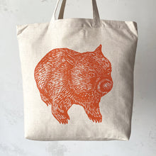 Load image into Gallery viewer, Wombat front+back tote bag – Orange