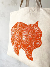 Load image into Gallery viewer, Wombat front+back tote bag – Orange