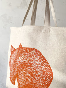 Wombat front+back tote bag – Orange