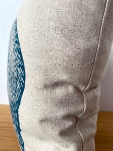 Wombat front + back cushion – turquoise