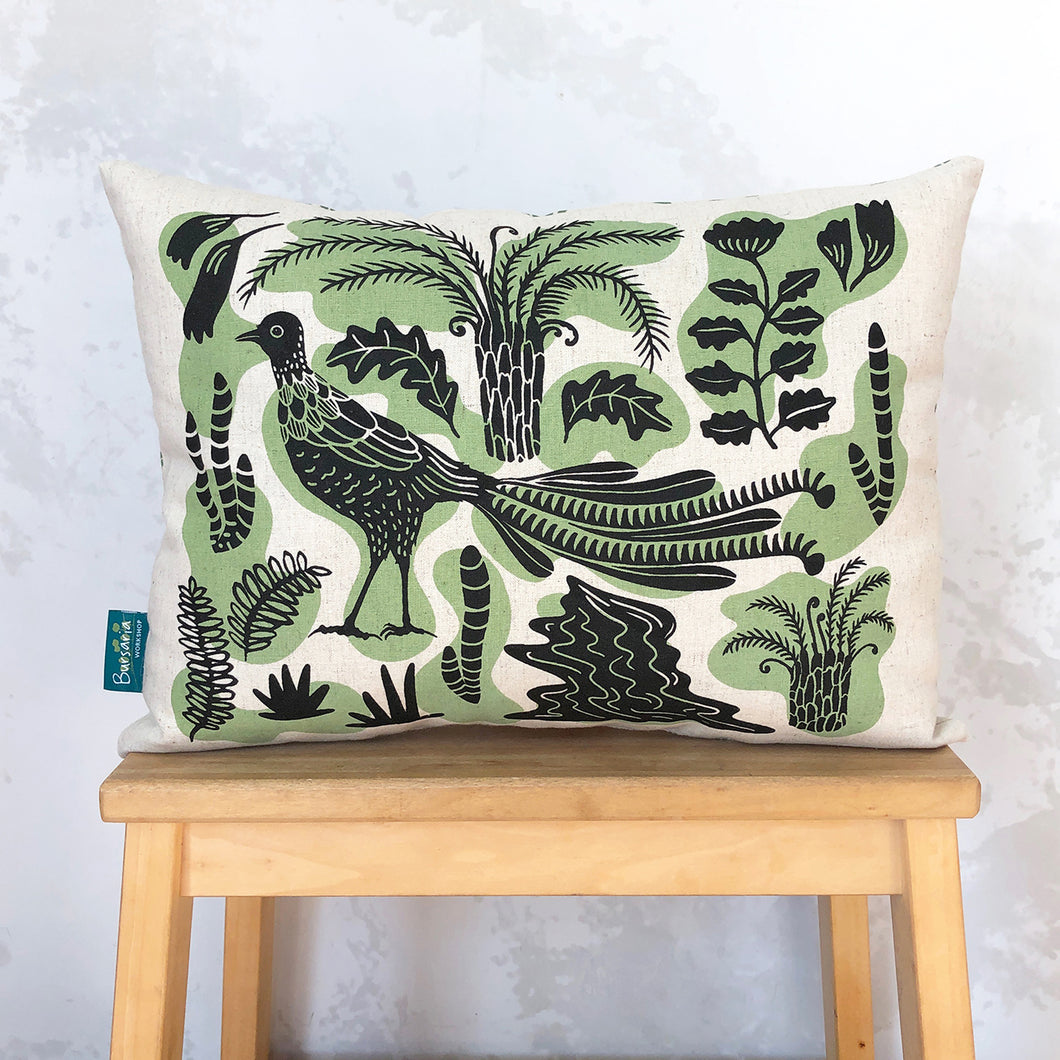 Decorative Lyrebird cushion