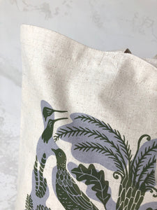 Lyrebird tote bag – Lavender & olive