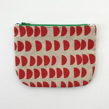 Load image into Gallery viewer, Hand printed purse – Small sage, grey and red