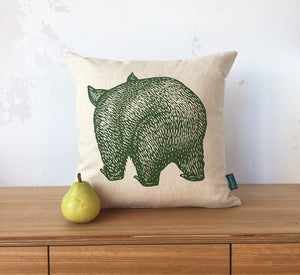 Wombat front + back cushion – eucalyptus
