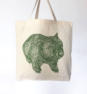 Wombat front+back tote bag – Eucalyptus