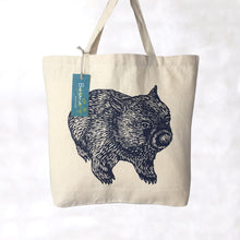Load image into Gallery viewer, Wombat front+back tote bag – Navy