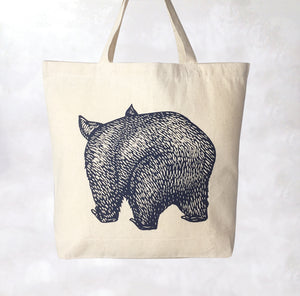 Wombat front+back tote bag – Eucalyptus